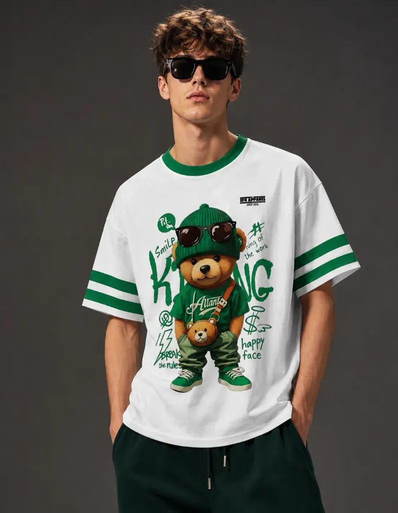 [ZFX-TEDDY-01] "Street Teddy" Heavyweight Tee. 🧸🟢